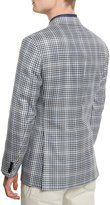 Thumbnail for your product : Brioni Plaid Two-Button Silk-Blend Jacket, Black/White