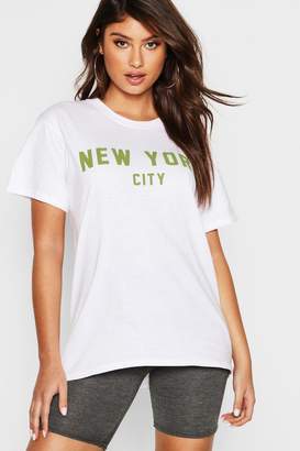 boohoo New York Slogan T-Shirt