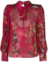 Thumbnail for your product : Elisabetta Franchi lace insert floral blouse
