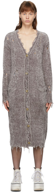 grey chenille cardigan