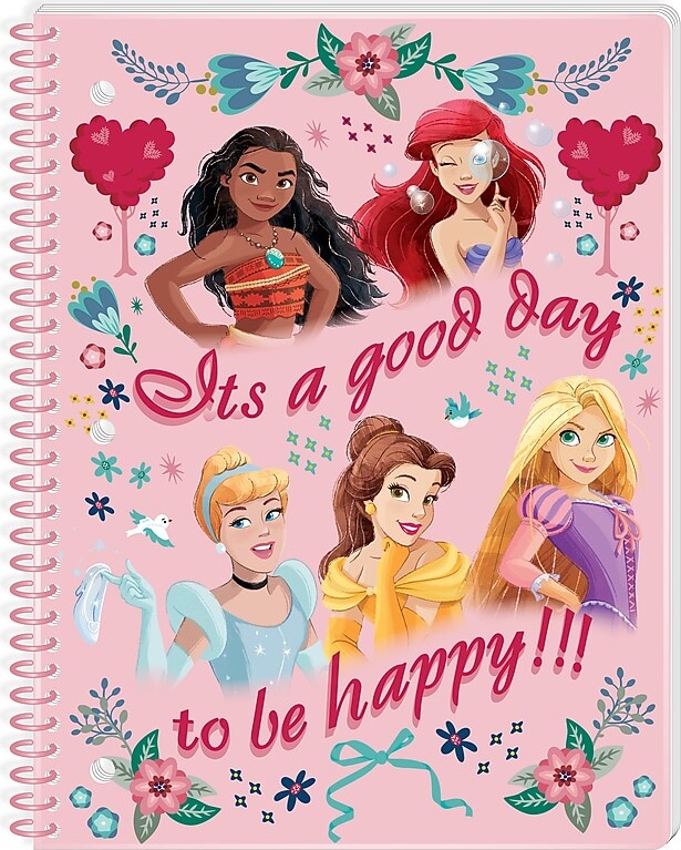Innovative Designs Disney Princess 1-Subject Notebooks, 8" x 10.5", Wide Ruled, 70 Sheets, Multicolored (717328PR-SA)