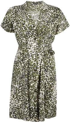 Dorothy Perkins Womens Green Camouflage Short Sleeve Shirt Dress