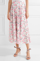 Thumbnail for your product : Emilia Wickstead Eleanor Floral-print Cloqué Midi Skirt - White
