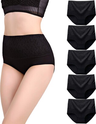 YOULEHE Women's High Waist Knickers Ladies Cotton Briefs Underwear Full Coverage Soft Breathable Panties Multipack 