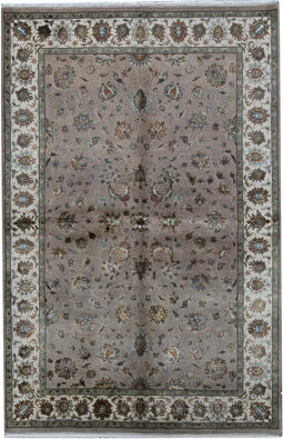 Bokara Rug Co. Inc. Hand-Knotted High-Quality Brown and Ivory Area Rug