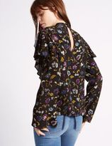 Thumbnail for your product : Marks and Spencer Printed Ruffle Front Long Sleeve Blouse