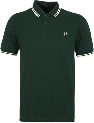 Fred Perry Forest Green Twin Tipped Slim Fit Pique Polo Shirt