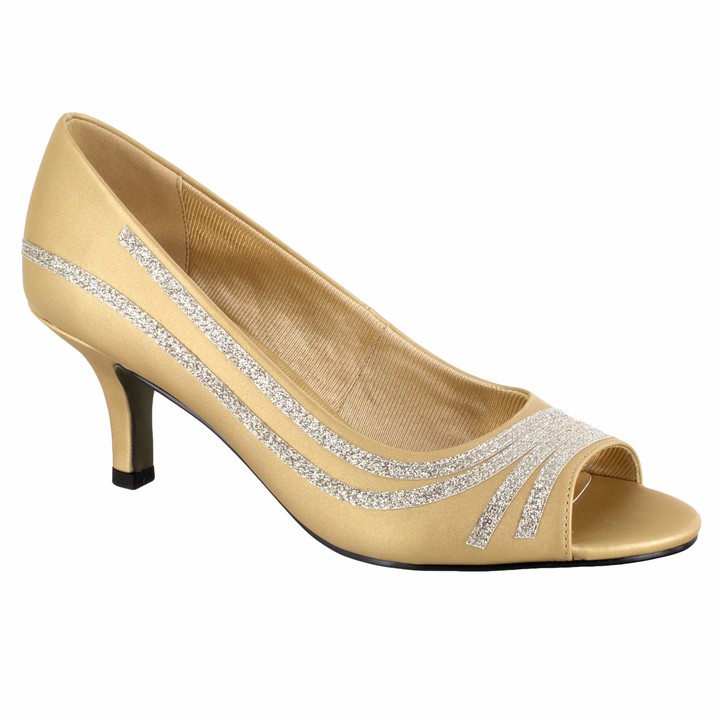 wide width gold pumps