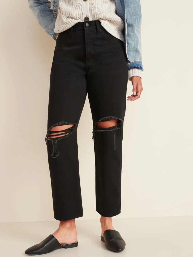 extra high waisted black jeans