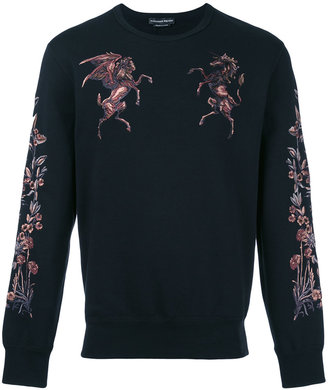 Alexander McQueen embroidered sweatshirt - men - Cotton/Polyester/Viscose - M