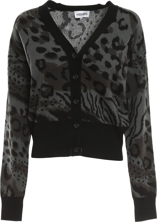 Rose-patch leopard print cardigan Farfetch Mädchen Kleidung Pullover & Strickjacken Strickjacken 