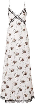 Brock Collection Onorina Lace-trimmed Floral-print Taffeta Maxi Dress