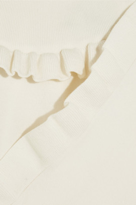 Fendi Ruffled Cashmere-blend Turtleneck Sweater - Cream