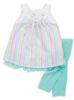 Thumbnail for your product : Little Me Baby Girls Striped Dress and Leggings Two-Piece Set