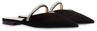 Prada Flat suede mules with crystals