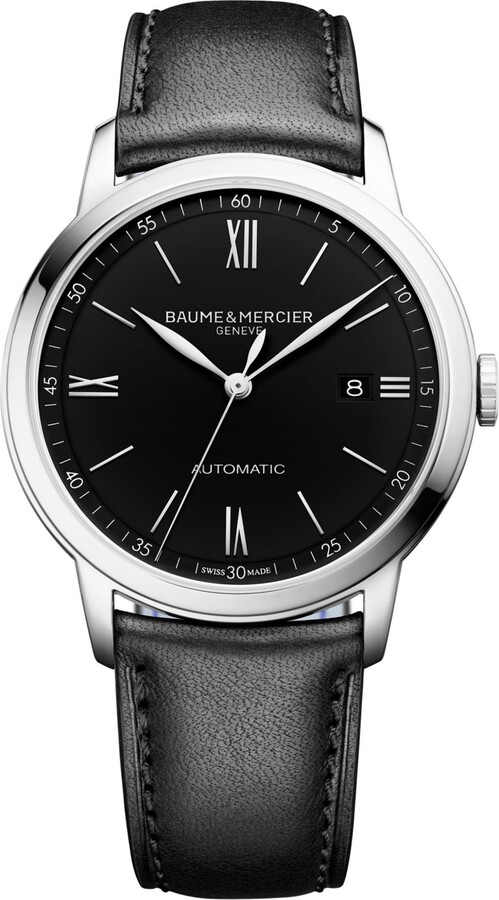 Baume & Mercier Men's Swiss Automatic Classima Black Leather Strap Watch 42mm