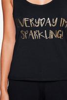 Thumbnail for your product : boohoo Eloise Sparkling Slogan Vest + Trouser PJ Set