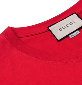 Gucci Printed Cotton-jersey T-shirt - Red