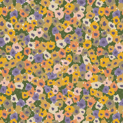 Barkev Blooming Garden Green Purple by - Wrapped Canvas Print