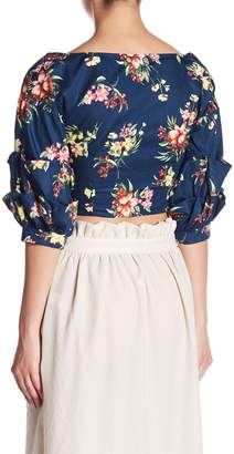 Do & Be Do + Be Floral Woven Wrap Crop Top
