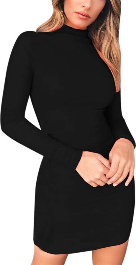 Greatestpak Dresses Bodycon Turtleneck Dress ShopStyle
