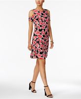 Thumbnail for your product : Nine West Printed Cold-Shoulder Dress