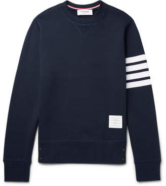 Thom Browne Striped Loopback Cotton-Jersey Sweatshirt - Men - Navy