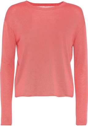 RED Valentino Point D'esprit-paneled Cashmere And Silk-blend Top