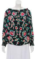 Thumbnail for your product : Tanya Taylor Silk Floral Long Sleeve Blouse