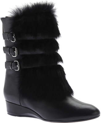 Taryn Rose Women's Fritzy Faux Fur Boot - Black Soft Nappa Boots