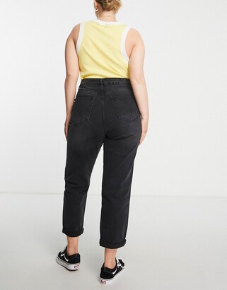 Don't Think Twice DTT Plus Veron relaxed fit mom jeans in washed black