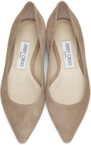 Thumbnail for your product : Jimmy Choo Beige Suede Romy Ballerina Flats