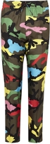 Thumbnail for your product : Valentino Camouflage print cropped silk trousers