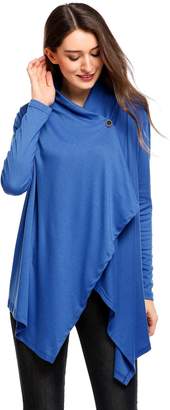 Meaneor Women's Long Sleeves One Button Open Front Wraps Soft Cardigan ( XL)