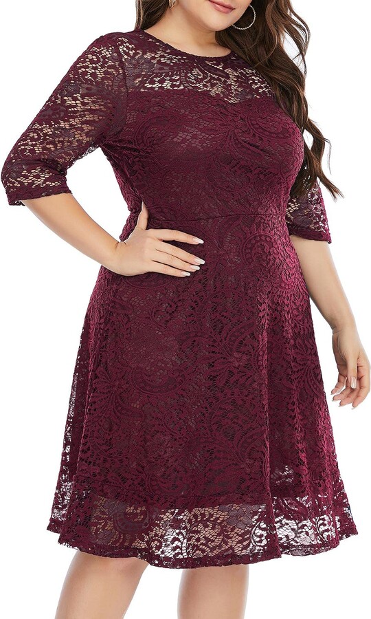 Burgundy Lace Dress | Shop The Largest Collection | ShopStyle