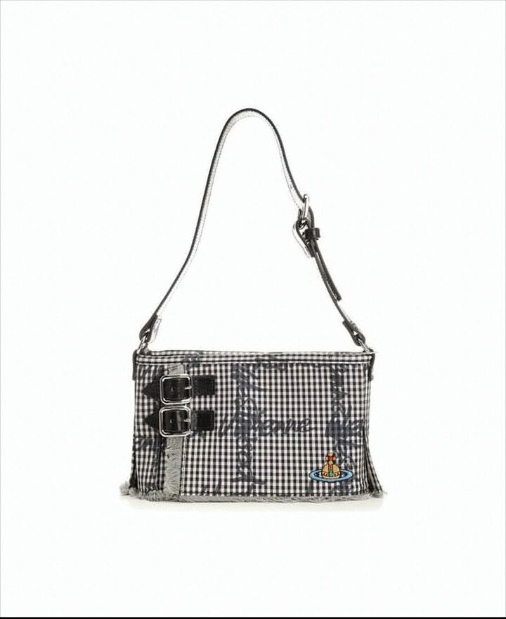 Vivienne Westwood Rectangular Gingham Pattern Shoulder Bag