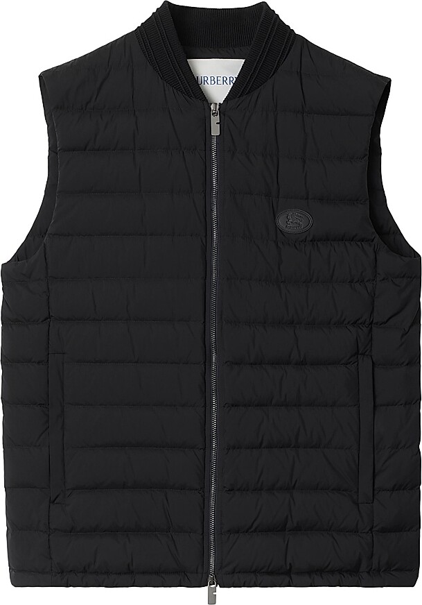 Burberry Men's Langham Quilted Nylon Vest - Black - Size Large