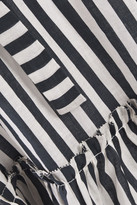 Thumbnail for your product : Zimmermann Cold-shoulder Striped Linen-gauze Mini Dress