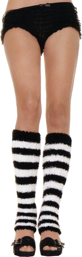 Leg Avenue Womens Fuzzy Striped Leg Warmers