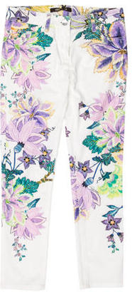 Roberto Cavalli Floral Print Skinny Jeans