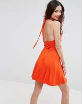 Thumbnail for your product : ASOS Mini Swing Halter Neck Sundress with Cut Out