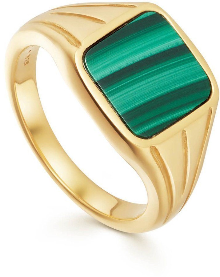 Missoma Lucy Williams Malachite Square Gold Signet Ring - ShopStyle