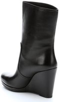 Thumbnail for your product : Prada Sport black leather 'Nappa' platform wedge mid-calf boots