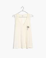 Thumbnail for your product : Madewell Embroidered Palm Whisper Cotton V-Neck Pocket Tank