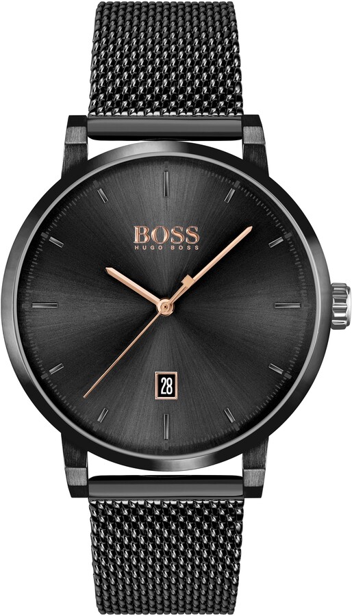 hugo boss black mesh watch