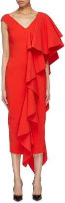 SOLACE London 'Alora' asymmetric ruffle drape dress