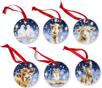 Royal Worcester Wrendale Christmas 2.75" Nativity Decorations, Set of 6