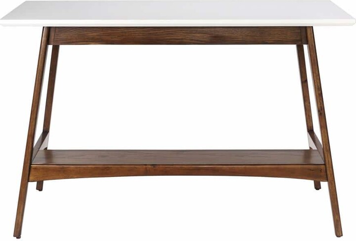 Avalon Off-White/Pecan 48 in. W x 24 in. D x 30 in. H Desk