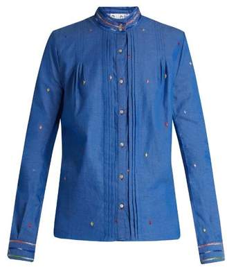 Thierry Colson Peggy leaf-embroidered cotton shirt