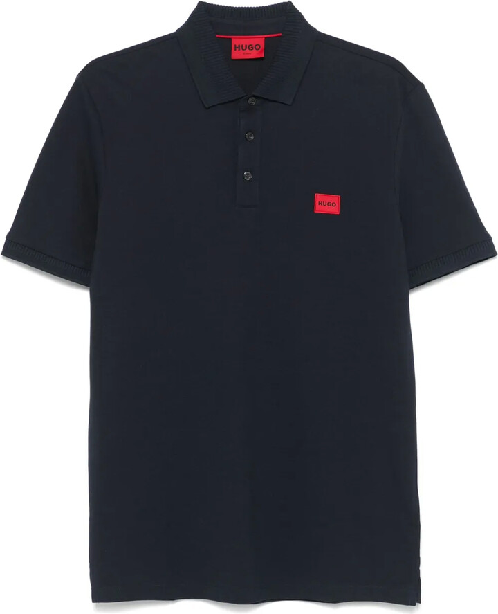 HUGO BOSS Logo-Patch Cotton-Piqué Polo Shirt